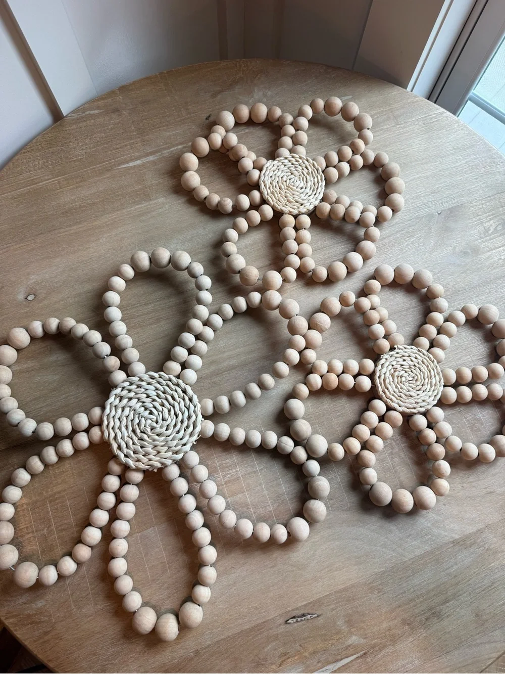 Hobby Lobby Natural Wood Bead Flower Wall Decor